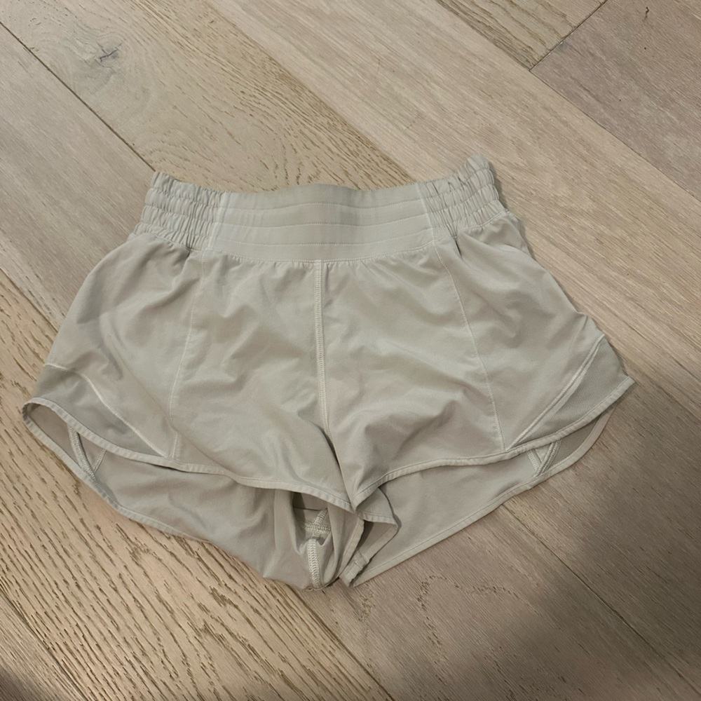 Ivory Lululemon athletic shorts